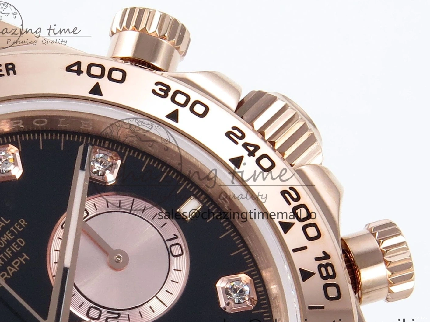 MiroTime 0215 EyeCatching Daytona 126505 QF 1:1 Best Edition Black RG Diamonds Dial on RG Braclet SH4131 V 715